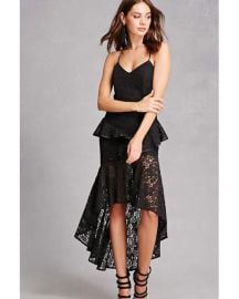 Dark Pink Lace High-Low Dress at Forever 21